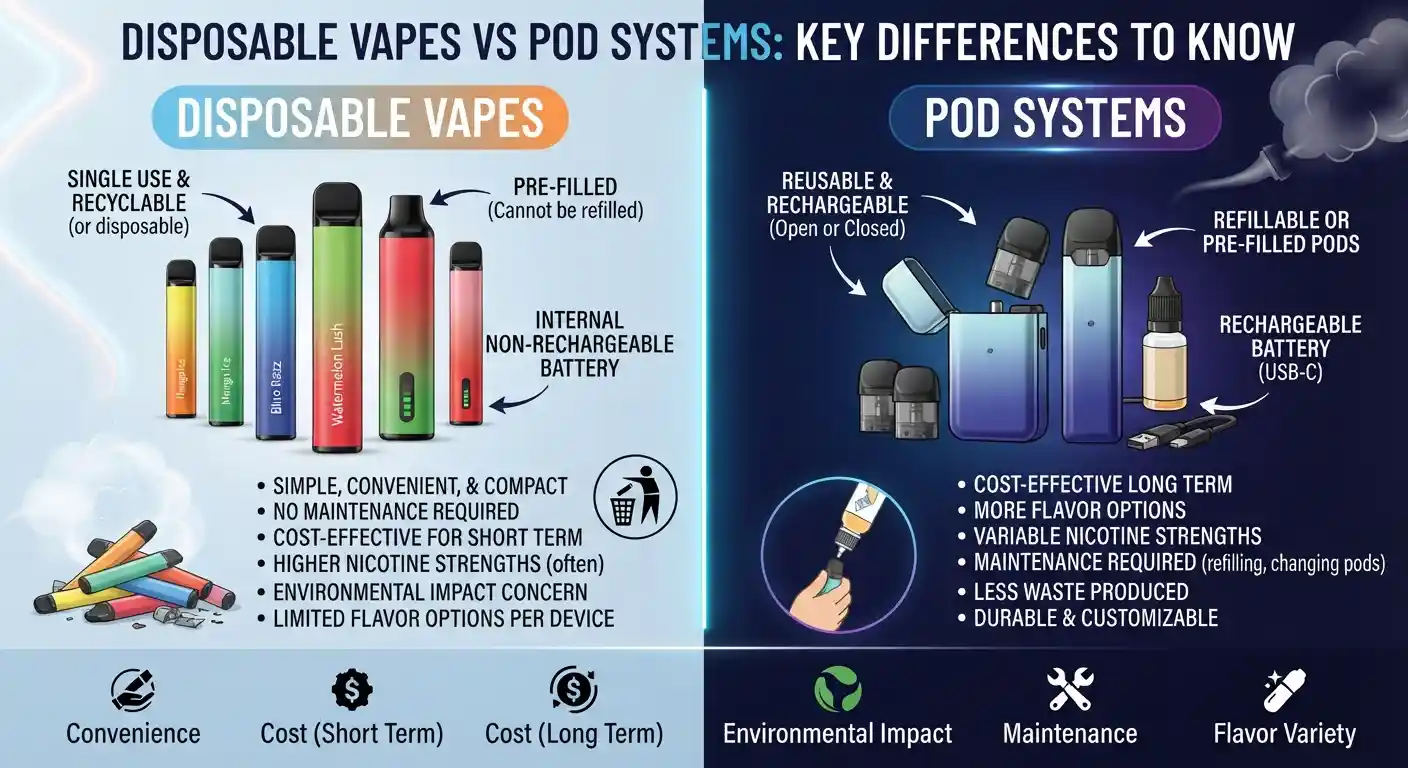 Disposable Vapes vs Pod Systems